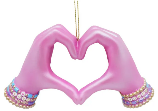 Pink Electroplated Heart Hands image 0
